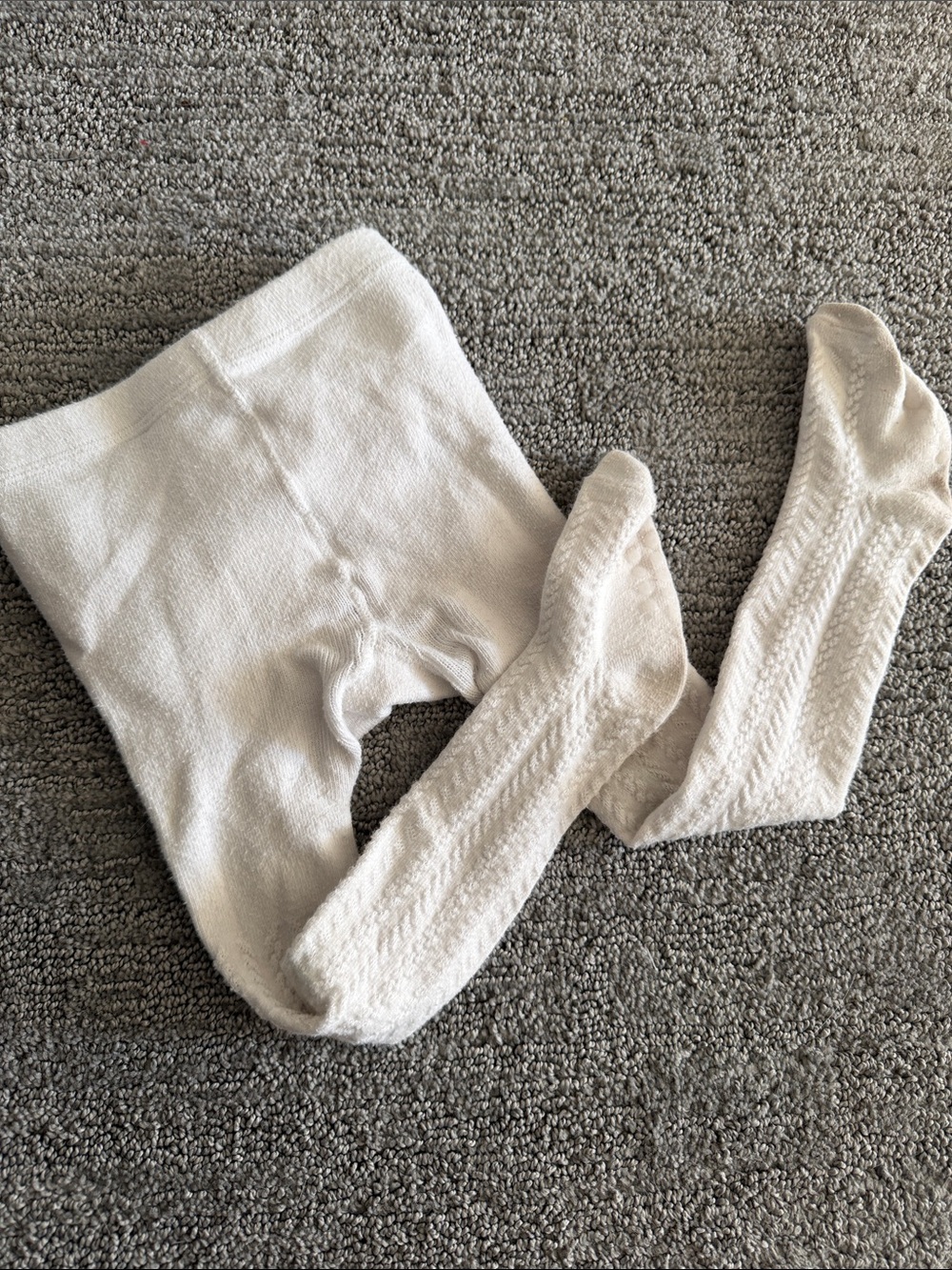 10 for $20🔥Soft White Cable-Knit Kids Tights